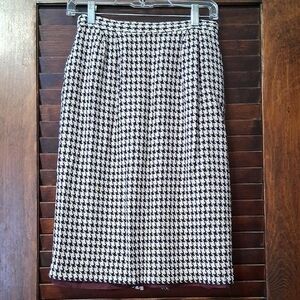 Vintage Houndstooth Pencil Skirt
